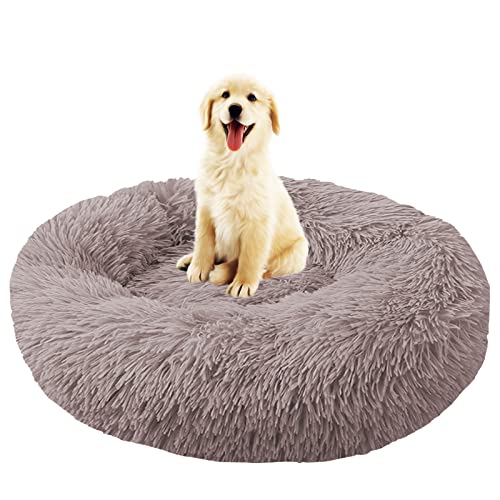 Hunde- und Katzenbett, lang, Plüsch, waschbar, flauschig, rund, beruhigend, Donut-Haustierbett, weich, abnehmbar, mit rutschfester Unterseite, maschinenwaschbar, für warmen Schlaf Hunde- und Katzenbett, lang, Plüsch, waschbar, flauschig, rund, beruhigend, Donut-Haustierbett, weich, abnehmbar, mit rutschfester Unterseite, maschinenwaschbar, für warmen Schlaf von Generisch