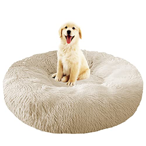 Hunde- und Katzenbett, lang, Plüsch, waschbar, flauschig, rund, beruhigend, Donut-Haustierbett, weich, abnehmbar, mit rutschfester Unterseite, maschinenwaschbar, für warmen Schlaf Hunde- und Katzenbett, lang, Plüsch, waschbar, flauschig, rund, beruhigend, Donut-Haustierbett, weich, abnehmbar, mit rutschfester Unterseite, maschinenwaschbar, für warmen Schlaf von Generisch