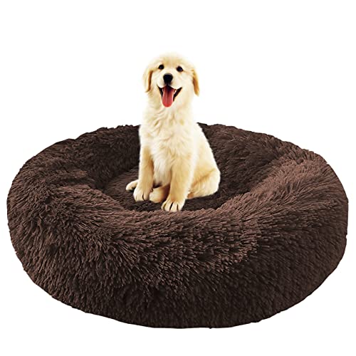 Hunde- und Katzenbett, lang, Plüsch, waschbar, flauschig, rund, beruhigend, Donut-Haustierbett, weich, abnehmbar, mit rutschfester Unterseite, maschinenwaschbar, für warmen Schlaf Hunde- und Katzenbett, lang, Plüsch, waschbar, flauschig, rund, beruhigend, Donut-Haustierbett, weich, abnehmbar, mit rutschfester Unterseite, maschinenwaschbar, für warmen Schlaf von Generisch