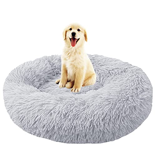 Hunde- und Katzenbett, lang, Plüsch, waschbar, flauschig, rund, beruhigend, Donut-Haustierbett, weich, abnehmbar, mit rutschfester Unterseite, maschinenwaschbar, für warmen Schlaf Hunde- und Katzenbett, lang, Plüsch, waschbar, flauschig, rund, beruhigend, Donut-Haustierbett, weich, abnehmbar, mit rutschfester Unterseite, maschinenwaschbar, für warmen Schlaf von Generisch