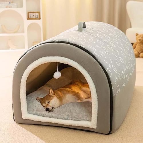 Hundebett, große Haustierhöhle, 2-in-1-Hundehütte, Katzen-Iglu, Haustier-Komfortmatte, gemütlicher Schlafsack für Hunde, warmer Winter-Welpennest mit abnehmbarem Kissen, braun Hundebett, große Haustierhöhle, 2-in-1-Hundehütte, Katzen-Iglu, Haustier-Komfortmatte, gemütlicher Schlafsack für Hunde, warmer Winter-Welpennest mit abnehmbarem Kissen, braun von Generisch