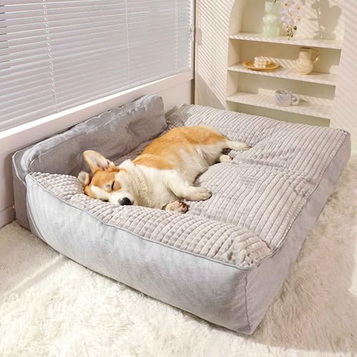 Hundebett - Weiches Haustiersofa Couch Bett mit wasserdichtem abnehmbarem Bezug, rutschfester Boden von Generisch