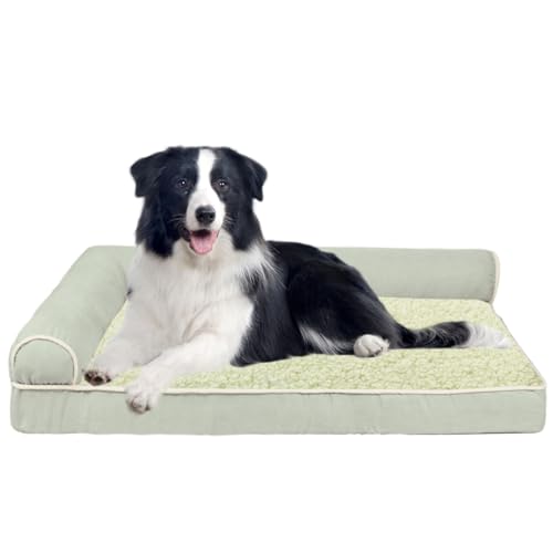 Hundebett aus Memory-Schaum, Größe M, mit L-förmiger Nackenrolle, orthopädische Hundebetten für Kiste, Haustier-Couch, Schlafsofa für große Hunde, waschbar, rutschfeste Unterseite Hundebett aus Memory-Schaum, Größe M, mit L-förmiger Nackenrolle, orthopädische Hundebetten für Kiste, Haustier-Couch, Schlafsofa für große Hunde, waschbar, rutschfeste Unterseite von Generisch