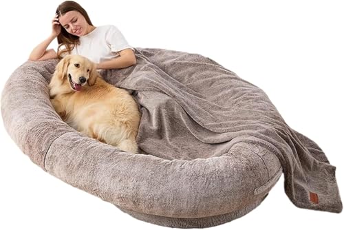 Hundebett für Erwachsene, riesiges waschbares flauschiges Bett mit Decke, große Größe für Hunde Hundebett für Erwachsene, riesiges waschbares flauschiges Bett mit Decke, große Größe für Hunde von Generisch