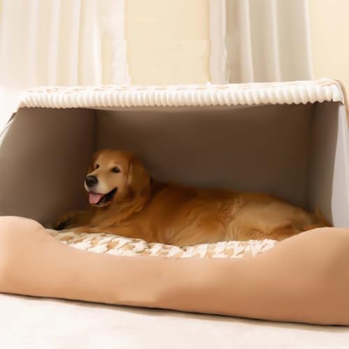 Hundebett mit Dach, waschbar, Haustier-Sofa-Zelt für Beruhigung und Komfort, ideal für kleine bis große Hunde, geräumiges Design Hundebett mit Dach, waschbar, Haustier-Sofa-Zelt für Beruhigung und Komfort, ideal für kleine bis große Hunde, geräumiges Design von Generisch