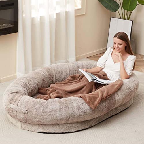 Hundebett mit Seiten – Flauschiges Riesensitzsack-Bett für Mensch & Haustiere, waschbare Kunstfelldecke inklusive – ideal für Menschen, Familien und Haustiere zum Einschlafen Hundebett mit Seiten – Flauschiges Riesensitzsack-Bett für Mensch & Haustiere, waschbare Kunstfelldecke inklusive – ideal für Menschen, Familien und Haustiere zum Einschlafen von Generisch