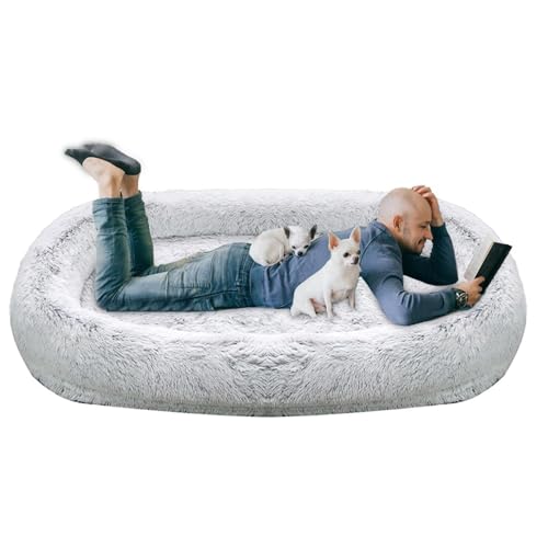 Hundebetten für große Hunde, bequemes Hundebett – Thermo-Haustierkissen für Haustiere, Katzen, Höhlen | Plüsch-Isomatte Kissen mit Bor von Generisch
