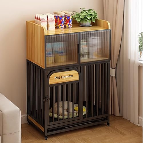 Hundebox Tisch mit Ablage aus gehärtetem Glas, multifunktionale Hundebox für den Innenbereich mit zweilagigen Ablagen und Selbstablagen für kleine und mittelgroße Hunde Hundebox Tisch mit Ablage aus gehärtetem Glas, multifunktionale Hundebox für den Innenbereich mit zweilagigen Ablagen und Selbstablagen für kleine und mittelgroße Hunde von Generisch