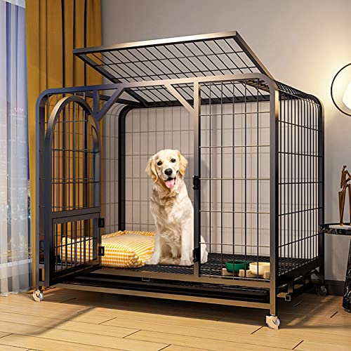Hundebox und Laufstall, extra großer Edelstahlkäfig mit verriegelbarer Tür und Rädern, herausnehmbares Tablett für große Haustiere, 61 x 45 x 55 cm Hundebox und Laufstall, extra großer Edelstahlkäfig mit verriegelbarer Tür und Rädern, herausnehmbares Tablett für große Haustiere, 61 x 45 x 55 cm von Generisch