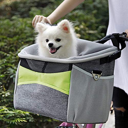 Hundefahrradkorb, Lenker, Haustier-Fahrradtasche für kleine und mittelgroße Hunde und Katzen, abnehmbare und verstellbare vordere Hundetragetasche für Radabenteuer von Generisch