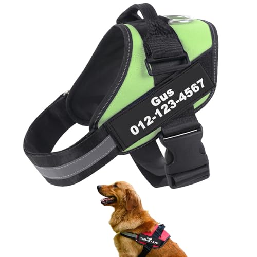 Hundegeschirr gegen Ziehen, personalisierbar, mit individuellem Namen und Telefonnummer, strapazierfähige, reflektierende Hundeweste, verstellbares Anti-Zieh-Design, um Ersticken zu stoppen, für von Generisch