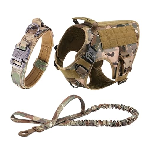 Hundegeschirr und Leine, Set mit Hundegeschirr und Halsband für mittelgroße und große Hunde, verstellbar Hundegeschirr und Leine, Set mit Hundegeschirr und Halsband für mittelgroße und große Hunde, verstellbar von Generisch