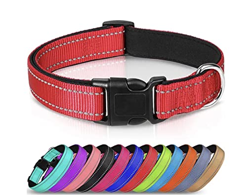 Hundehalsband, Größe S-L, Verstellbar, Reflektierend, schönes Design, Sicherheit (L, Schwarz) von Generisch