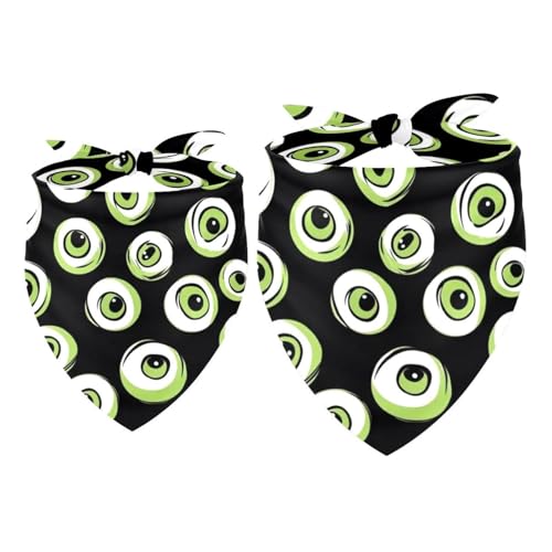Hundehalsband-Set für Haustiere, 2 Stück, durchscheinendes, leichtes und atmungsaktives Chiffon-Garn, Halloween-Augapfelmuster, grünes Muster Hundehalsband-Set für Haustiere, 2 Stück, durchscheinendes, leichtes und atmungsaktives Chiffon-Garn, Halloween-Augapfelmuster, grünes Muster von Generisch