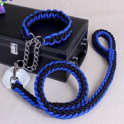 Hundehalsband und Leine, handgefertigt, doppelsträngiges Seil mit Metall-P-Kettenschnalle, langlebiges Haustier-Trainingskletterseil, ideales Hundezubehör Hundehalsband und Leine, handgefertigt, doppelsträngiges Seil mit Metall-P-Kettenschnalle, langlebiges Haustier-Trainingskletterseil, ideales Hundezubehör von Generisch