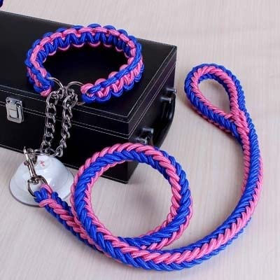 Hundehalsband und Leine Set - Handgefertigtes Doppelstrangseil mit Metall-P-Kettenschnalle - Langlebiges Trainings- und Kletterseil für Haustiere - Praktisches Hundezubehör Hundehalsband und Leine Set - Handgefertigtes Doppelstrangseil mit Metall-P-Kettenschnalle - Langlebiges Trainings- und Kletterseil für Haustiere - Praktisches Hundezubehör von Generisch