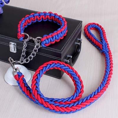 Hundehalsband und Leine Set - Handgefertigtes Doppelstrangseil mit Metall-P-Kettenschnalle - Langlebiges Trainings- und Kletterseil für Haustiere - Praktisches Hundezubehör Hundehalsband und Leine Set - Handgefertigtes Doppelstrangseil mit Metall-P-Kettenschnalle - Langlebiges Trainings- und Kletterseil für Haustiere - Praktisches Hundezubehör von Generisch