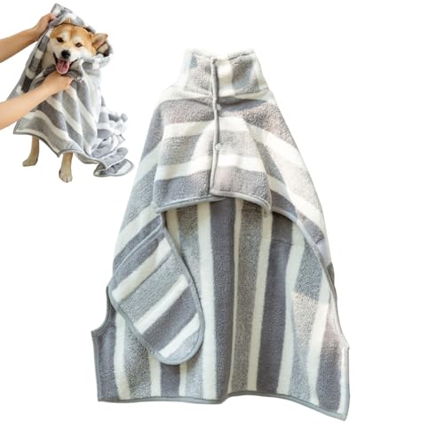 Hundehandtuch | Kuscheliger Bademantel für Badezimmer, Decke mit Streifen aus Mikrofaser, saugfähig, tragbar für Salon, , Auto, Spaziergang, nach dem Bad, zu Hause, Welpen Hundehandtuch | Kuscheliger Bademantel für Badezimmer, Decke mit Streifen aus Mikrofaser, saugfähig, tragbar für Salon, , Auto, Spaziergang, nach dem Bad, zu Hause, Welpen von Generisch