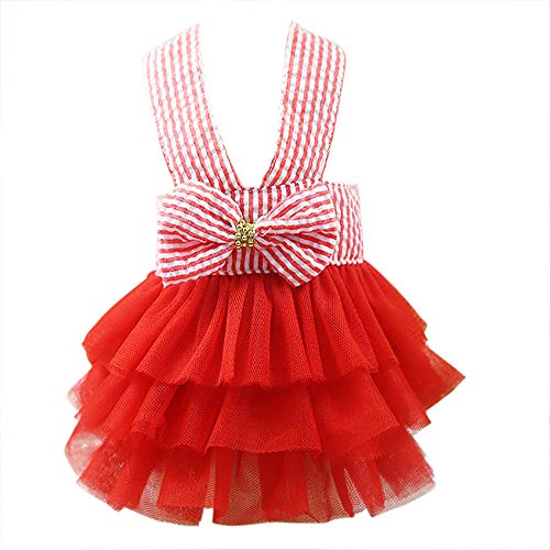 Hundehemden für Kleine Hundekleid Prinzessin Kleider für Hund Weibliches Hundekostüm (Red, S) von Generisch