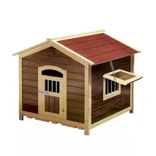 Hundehütte aus Holz – Wetterfeste Haustierhütte für den Außenbereich mit überdachter Veranda, natürliche Holzkonstruktion für Haltbarkeit und Komfort Hundehütte aus Holz – Wetterfeste Haustierhütte für den Außenbereich mit überdachter Veranda, natürliche Holzkonstruktion für Haltbarkeit und Komfort von Generisch