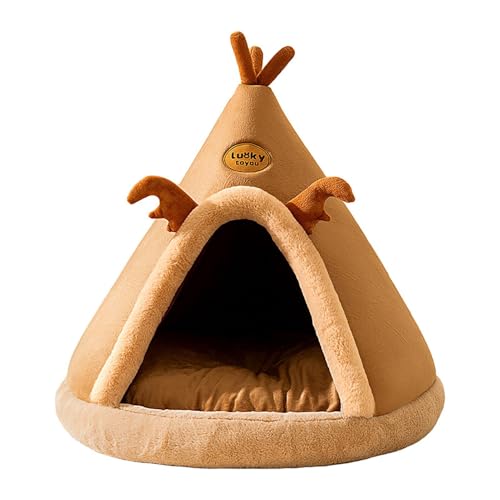 Hundehütte für drinnen – Winter-Elchzelt, Haustierhaus, sicheres Haustierhaus, schöne Form, faltbar, rutschfest, für Haustiere, Welpen, Kätzchen, großzügiger Platz, Winter, warmes Katzennest Hundehütte für drinnen – Winter-Elchzelt, Haustierhaus, sicheres Haustierhaus, schöne Form, faltbar, rutschfest, für Haustiere, Welpen, Kätzchen, großzügiger Platz, Winter, warmes Katzennest von Generisch