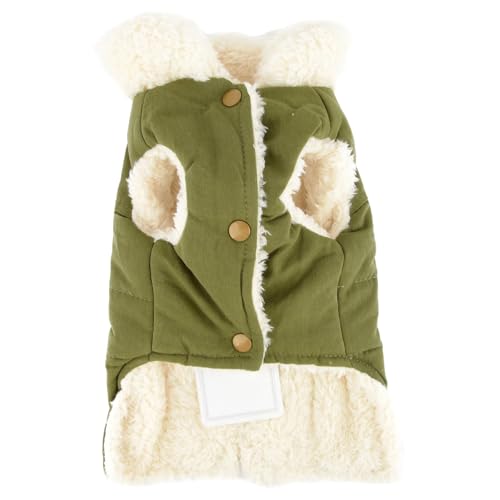 Hundejacken Mäntel für kleine Hunde, Fleece-gefüttert, Winterkleidung für Welpen mit Leinenring, Weste für kaltes Wetter, Jacken, Mantel, Chihuahua, Doggy, Toy Kleidungsaccessoires für (Army Green, S) Hundejacken Mäntel für kleine Hunde, Fleece-gefüttert, Winterkleidung für Welpen mit Leinenring, Weste für kaltes Wetter, Jacken, Mantel, Chihuahua, Doggy, Toy Kleidungsaccessoires für (Army Green, S) von Generisch