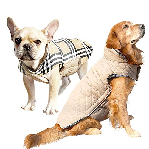Hundejacken – Winterweste für den Winter, winddicht, wasserdicht, wendbar, kariert, gemütlich, mit Fleecefutter für kleine, mittelgroße und große Hunde, ideal für kaltes Wetter Hundejacken – Winterweste für den Winter, winddicht, wasserdicht, wendbar, kariert, gemütlich, mit Fleecefutter für kleine, mittelgroße und große Hunde, ideal für kaltes Wetter von Generisch