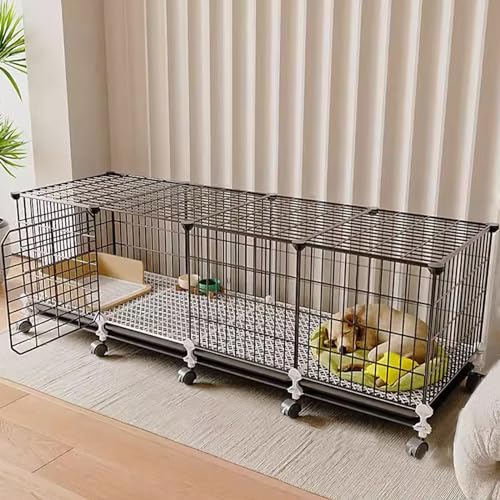 Hundekäfig, kleine und mittelgroße Hunde Innen, Kätzchenkäfig, Zwinger mit integrierter Toilette, Universalrollen, mit Fußpolstern Hundekäfig, kleine und mittelgroße Hunde Innen, Kätzchenkäfig, Zwinger mit integrierter Toilette, Universalrollen, mit Fußpolstern von Generisch