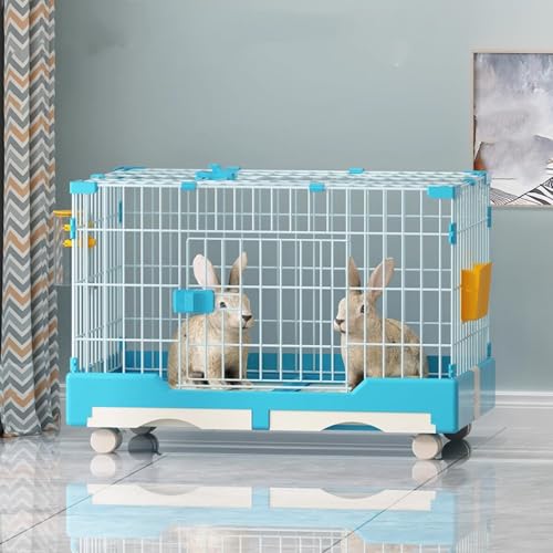 Hundekäfig Großer Indoor Kaninchenstall auf Rollen mit herausziehbaren Ablagen, leicht zu reinigender Laufstall für 2 Hasen Hundekäfig Großer Indoor Kaninchenstall auf Rollen mit herausziehbaren Ablagen, leicht zu reinigender Laufstall für 2 Hasen von Generisch
