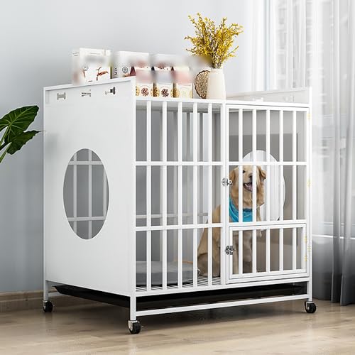 Hundekäfig-Möbel auf Rädern – Kaufester Hundehaus-Beistelltisch für kleine/mittelgroße/große Hunde – dekoratives Haustierhaus Innenkäfig von Generisch