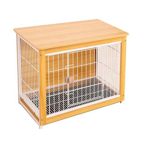 Hundekäfig-Möbel aus Holz mit Universalrädern, verdickter Kohlenstoffstahldraht für starke Tragfähigkeit, ideale Hundehütte für Haustiere von Generisch