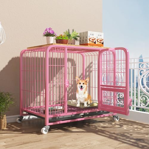 Hundekäfig mit Rädern, robuste Stahlkonstruktion, Fluchtschloss, einfach zu installieren, ideal für kleine bis mittelgroße Hunde, Haustierkäfig mit herausnehmbarem Tablett Hundekäfig mit Rädern, robuste Stahlkonstruktion, Fluchtschloss, einfach zu installieren, ideal für kleine bis mittelgroße Hunde, Haustierkäfig mit herausnehmbarem Tablett von Generisch