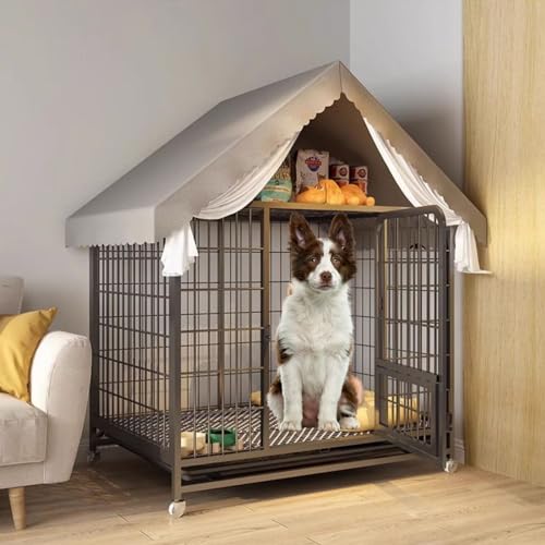 Hundekäfig mit ausziehbarem Tablett Dekorative Haustierbox Hundehaus mit abschließbarer Tür - Indoor Dekorative Haustierhaus Möbel für mittelgroße Hunde und Welpen von Generisch
