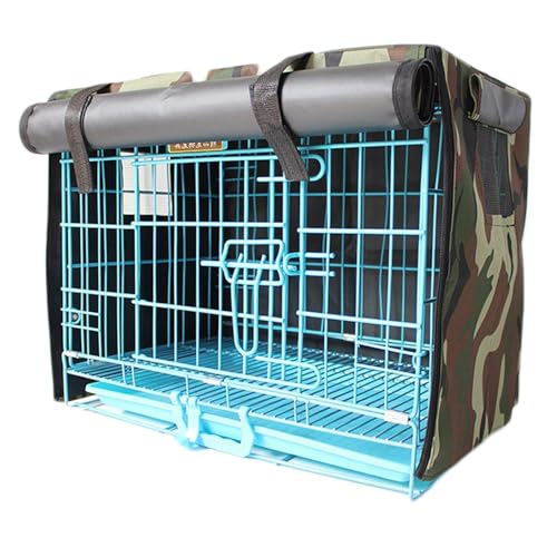 Hundekäfigabdeckung, wasserdicht, atmungsaktiv, sonnenfest, winddicht, Moskito-Abdeckung für Drahtkisten, faltbare Outdoor-Haustierzwinger-Abdeckung, geeignet für alle Jahreszeiten von Generisch