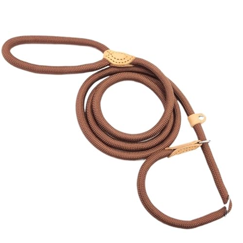 Hundeleine, strapazierfähig, geflochtenes Seil, verstellbare Schlaufe, Halsband, Trainingsleine für kleine, mittelgroße Hunde (Kaffee, 0,6 cm x 1,5 m) von Generisch
