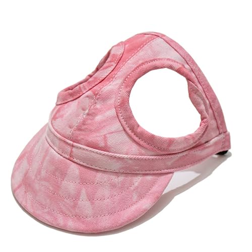 Hundemütze mit UV-Schutz 50+ & Ohrlöchern - Verstellbare Baseballcap für Haustiere, Atmungsaktiv, Geeignet für Alle Hunderassen (Reisen, Sport, Spaziergang) (Hellrosa, L) von Generisch