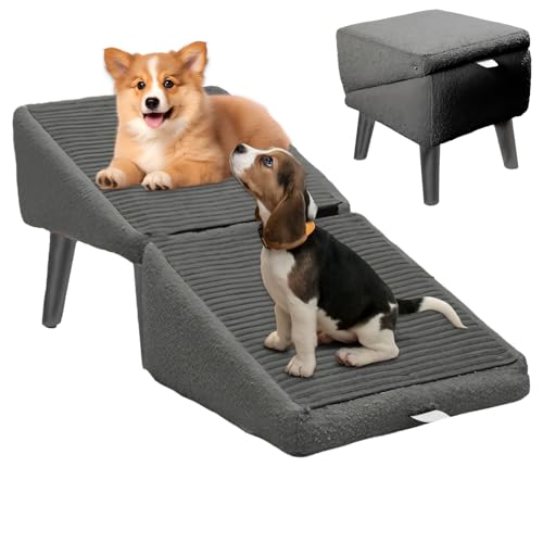 Hunderampe - Hundetreppe Für Kleine Hunde Und Große Hunde - Klappbare Katzentreppe - Für Bett, Sofa - Landeplattform Schließt Nahtlos An - Rampe Hund Klappbar, Leichter Tritt Hocker Hunderampe - Hundetreppe Für Kleine Hunde Und Große Hunde - Klappbare Katzentreppe - Für Bett, Sofa - Landeplattform Schließt Nahtlos An - Rampe Hund Klappbar, Leichter Tritt Hocker von Generisch