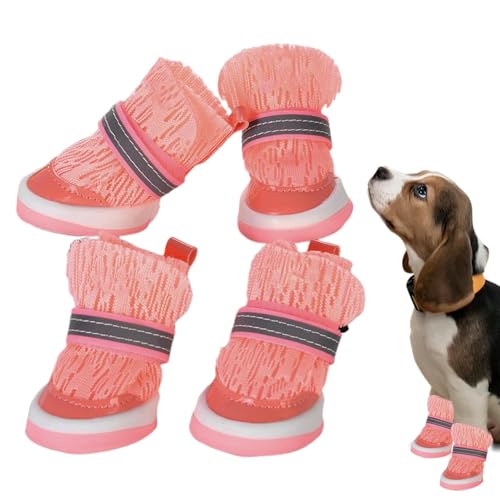 Hundeschuhe für heißen Asphalt | Hitzebeständige Welpenstiefel - 4 Paar Hundeschuhe für Camping Sommer Outdoor Wandern Spazieren von Generisch
