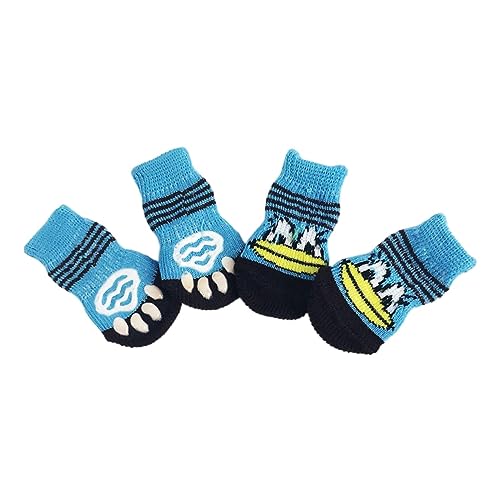 Hundesocken für kleine und mittelgroße Hunde, rutschfeste Socken für Haustiere, Welpen, Hunde, Griffsocken, Schutzsocken für Hartholzböden, 8 Haustier-Kleiderbügel und Gestell (F, S) von Generisch