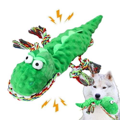 Hundespielzeug aus Plüsch – Quietschendes Zahnreiniger-Spielzeug für Hunde | Tier-Aussehen Form Plüsch Hundespielzeug, quietschendes Hunde-Kauspielzeug mit Stretch-Seil von Generisch
