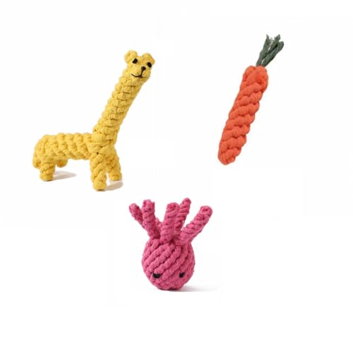 Hundespielzeug für kleine Hunde, Kauspielzeug für Welpen, interaktives Hundespielzeug zum Tranning der Zahnreinigung, 3 Stück von Generisch