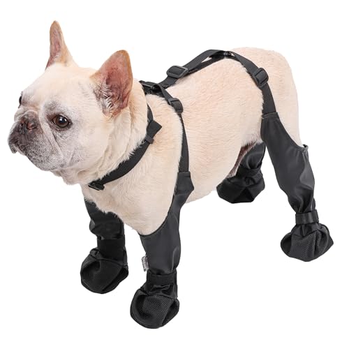 Hundestiefel, wasserdicht, schützt vor allen Spaziergängen, Wandern, für kleine und mittelgroße Hunde, schmutzdichter Pfotenschutz mit Hosenträgern, strapazierfähiges Haustier-Schuhwerk für aktive von Generisch