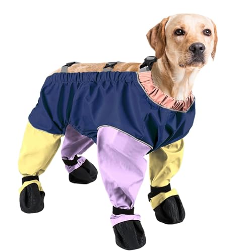 Hundestiefel Mit Hosenträgern,Hundestiefel Leggings,wasserdichte Hundestiefel Pfotenschutz Hundehose Anti-Rutsch-Hundeschuhe Haustierschutz zum Spazierengehen, Laufen, Wandern (Mehrfarbig, M) von Generisch