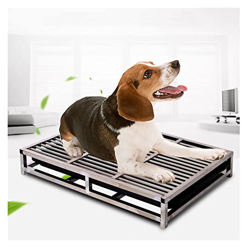 Hundetöpfchentrainer aus Edelstahl, leicht zu reinigende Katzentoilette für den Innen- und Außenbereich, Haustier-WC zum Einbrechen, Bodenschutz, 123 x 80 x 7,5 cm, langlebig 304 SUS von Generisch