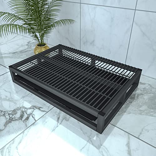 Hundetöpfchentrainingstablett mit Welpenunterlagehalter – ideal für den Einbruch des Hauses, perfekt für Badezimmer, Wohnung oder Balkon Hundetöpfchentrainingstablett mit Welpenunterlagehalter – ideal für den Einbruch des Hauses, perfekt für Badezimmer, Wohnung oder Balkon von Generisch