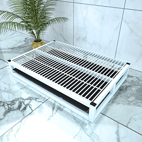 Hundetöpfchentrainingstablett mit Welpenunterlagehalter – ideal für den Einbruch des Hauses, perfekt für Badezimmer, Wohnung oder Balkon Hundetöpfchentrainingstablett mit Welpenunterlagehalter – ideal für den Einbruch des Hauses, perfekt für Badezimmer, Wohnung oder Balkon von Generisch