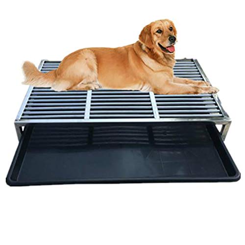 Hundetoilette aus Edelstahl für Indoor/Outdoor, Welpentraining, starke Korrosionsschutz-Kunststoffwanne, mittelgroße bis große Hunde/Welpen Hundetoilette aus Edelstahl für Indoor/Outdoor, Welpentraining, starke Korrosionsschutz-Kunststoffwanne, mittelgroße bis große Hunde/Welpen von Generisch
