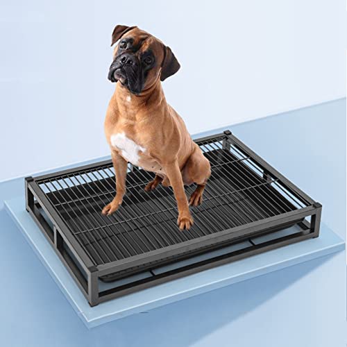 Hundetoilette aus Metall, Töpfchentrainingstablett mit herausziehbarer Wanne für drinnen und draußen, Welpenunterlagenhalter für einfache Einbruch in Wohnungen, Balkonen Hundetoilette aus Metall, Töpfchentrainingstablett mit herausziehbarer Wanne für drinnen und draußen, Welpenunterlagenhalter für einfache Einbruch in Wohnungen, Balkonen von Generisch