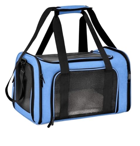 Hundetragetasche, weicher Seitenrucksack, Katzen-Haustier-Tragetasche, Reisetasche, Transport für kleine Hunde, Katzen, zum Ausgehen (Blau, 40 cm, 25 cm, 25 cm) von Generisch