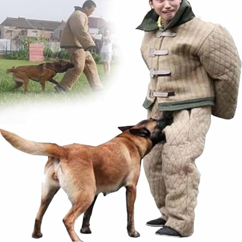 Hundetrainingsanzug - Schutzkleidung für große Hunde, professionelle Bissärmel für Polizeihundetraining, Jacke und Hose Set von Generisch
